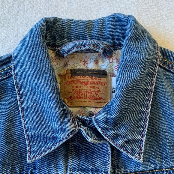 Levi’s 2003 Y2K Vintage Red Tab Blue Jean 100% Cotton Girls Denim Jacket 4T - Picture 4 of 9